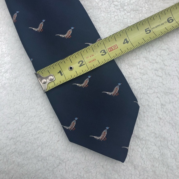 Vintage Givenchy Gentlemen Paris Pheasant Pattern Necktie Tie - Picture 6 of 7